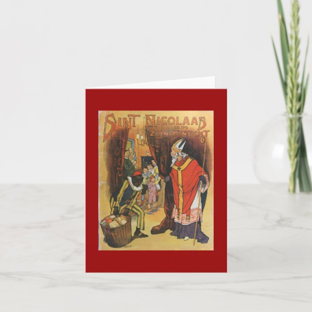 Vintage Christmas Sint Nicolaas Holiday Card (Front)