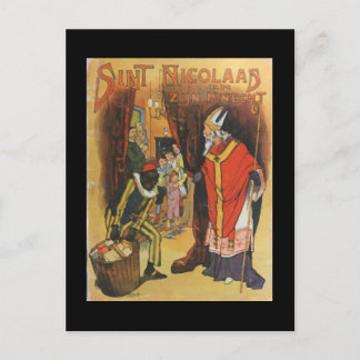 Vintage Christmas Sint Nicolaas Holiday Postcard