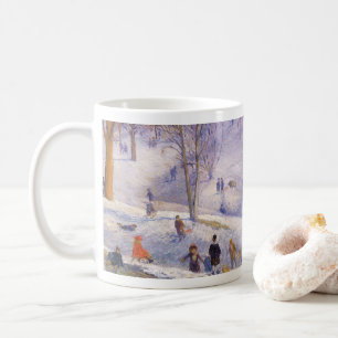 Vintage Christmas, Sledding, Central Park Glackens Coffee Mug