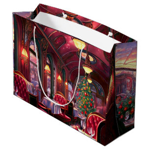 Vintage Christmas Sleep Express Restaurant Large Gift Bag