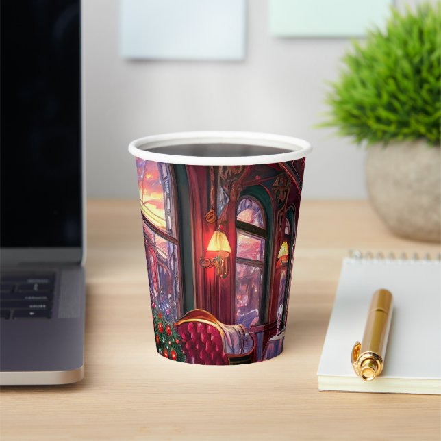 Vintage Christmas Sleep Express Restaurant  Paper Cups (Insitu)