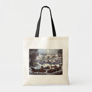 Vintage Christmas Sleighs, Central Park in Winter Tote Bag