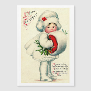 Vintage Christmas Snow Child Holiday Card