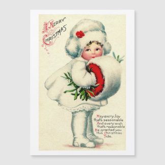 Vintage Christmas Snow Child Holiday Card