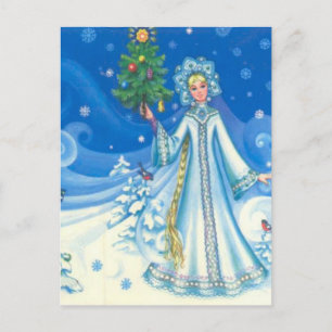 Vintage Christmas, Snow maiden Holiday Postcard