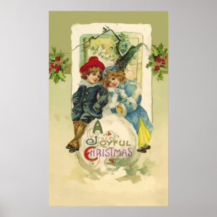 Vintage Christmas Snowball Poster