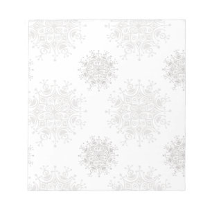 Vintage Christmas, Snowflakes Blizzard Pattern Notepad