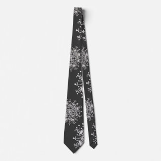 Vintage Christmas, Snowflakes Blizzard Pattern Tie