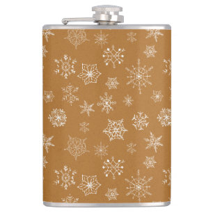 vintage christmas snowflakes hip flask