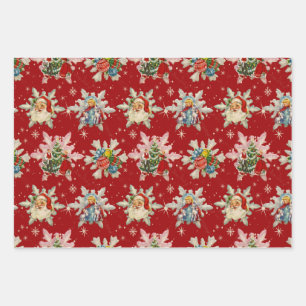 Vintage Christmas Snowflakes of Nostalgia Wrapping Paper Sheet
