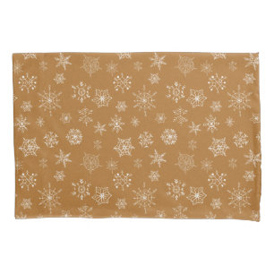 vintage christmas snowflakes pillowcase