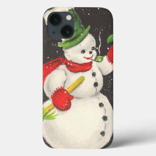 Vintage Christmas Snowman iPhone 13 Case