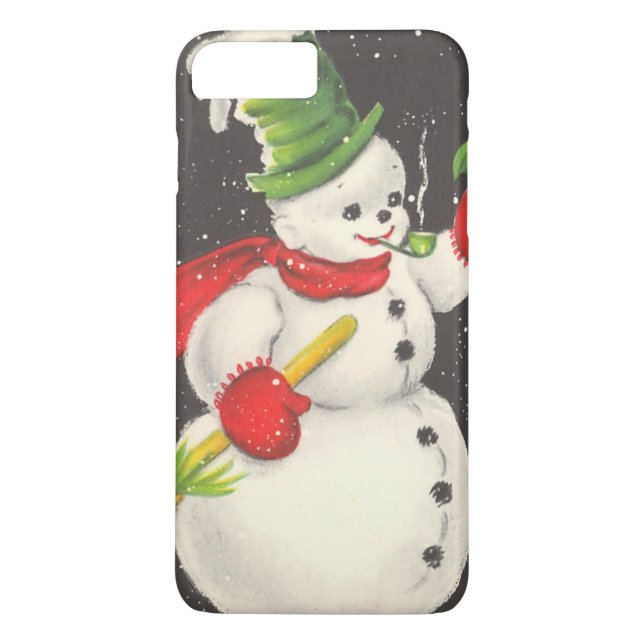 Vintage Christmas Snowman Case-Mate iPhone Case (Back)