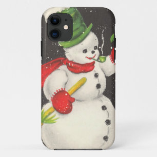 Vintage Christmas Snowman iPhone 11 Case