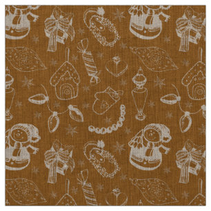 vintage christmas snowman fabric