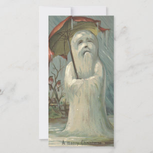 Vintage Christmas Snowman Holiday Card