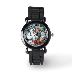 vintage Christmas snowman Holiday Watch