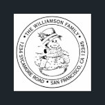 Vintage Christmas Snowman Round Return Address Self-inking Stamp<br><div class="desc">Christmas family round return address self-inking stamp with your name and address in stylish typography with a pretty hand drawn vintage Christmas snowman image. Simply add your name and address. Exclusively designed for you by Happy Dolphin Studio. If you need any help or matching products please contact us at happydolphinstudio@outlook.com....</div>