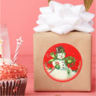 Vintage Christmas Snowman Sticker