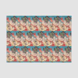Vintage Christmas snowman tiled party tissue Paper