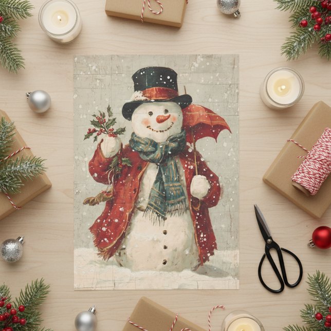 Vintage Christmas Snowman Tissue Paper (Creator Uploaded)
