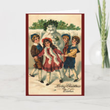 Vintage Christmas Snowman Winter