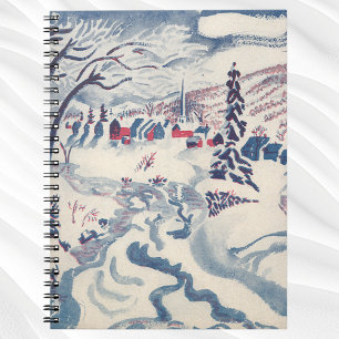 Vintage Christmas, Snowscape with Winter Village Notebook