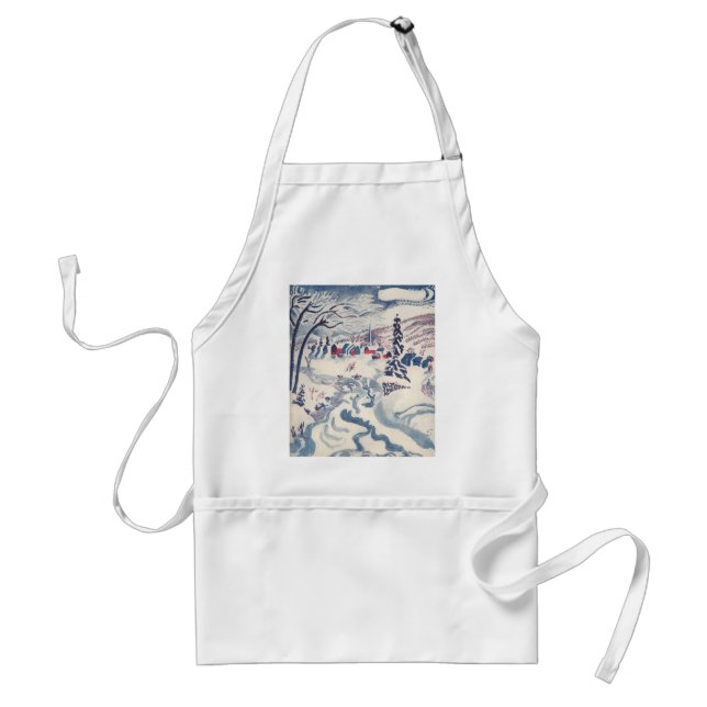 Vintage Christmas, Snowscape with Winter Village Standard Apron (Front)