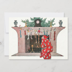 Vintage Christmas Socks and Gifts Holiday Card