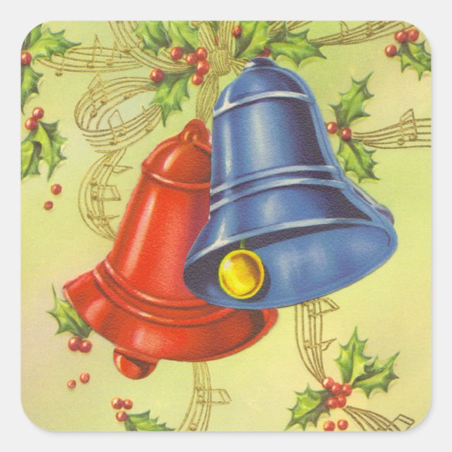 Vintage Christmas Square Sticker (Front)