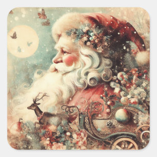 Vintage Christmas Square Sticker