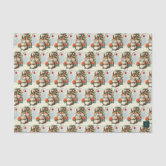 Vintage Christmas Squirrel Tissue Paper