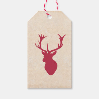 Vintage Christmas Stag Gift Tags