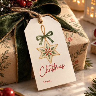 Vintage Christmas Star Gift Tag