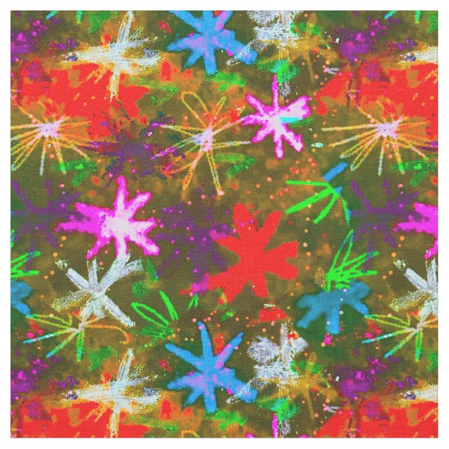 Vintage Christmas Stars Fabric (Close Up)