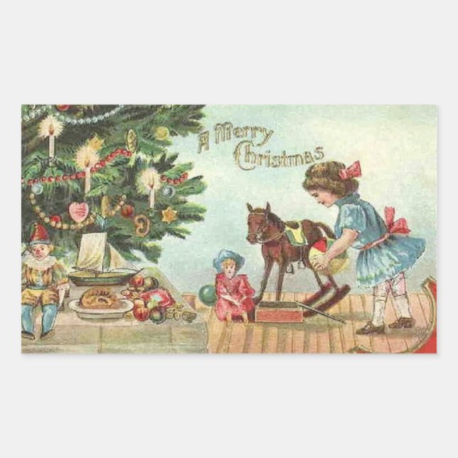 Vintage Christmas Sticker (Front)