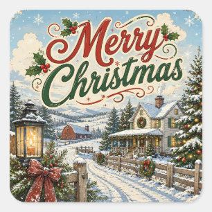 vintage christmas sticker