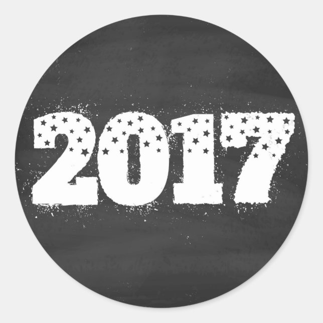 Vintage Christmas sticker 2017 on chalk board (Front)