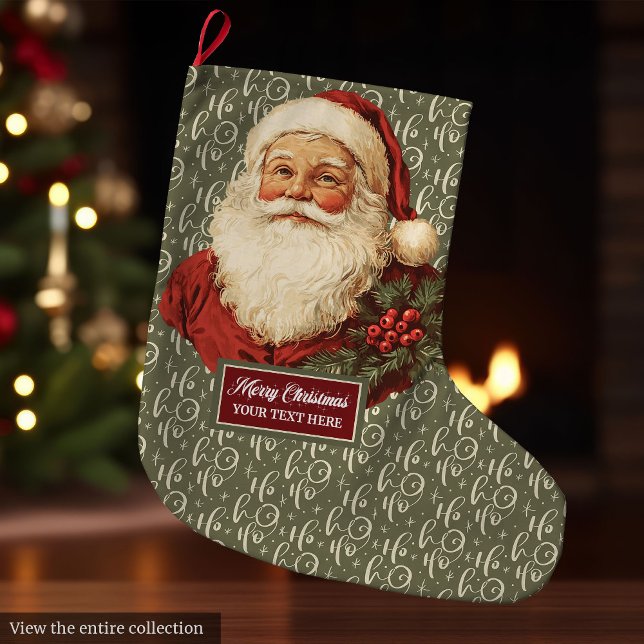 Vintage Christmas Stocking with Retro Santa Claus (Vintage Christmas Stocking with Retro Santa Claus)
