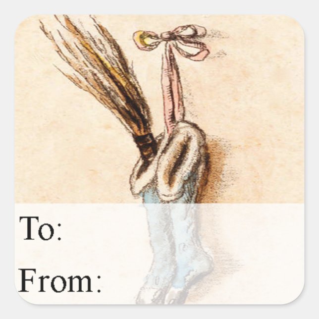 Vintage Christmas Stockings Gift Tag (Front)