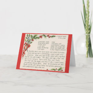 Vintage Christmas Stollen Recipe Christmas Card
