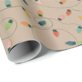 Vintage Christmas String Lights On Kraft Wrapping Paper (Roll Corner)