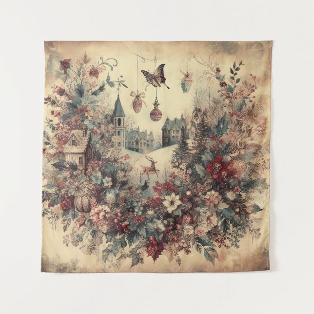Vintage Christmas Tapestry (Front)