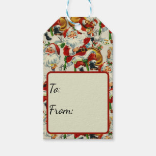 Vintage Christmas Tea Time With Santa Gift Tags