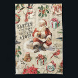 Vintage Christmas Tea Towel<br><div class="desc">Vintage Christmas decoupage kitchen towel. Festive kitchen towel makes a cute Christmas gift. Designed for you by Blackberry Boulevard.</div>