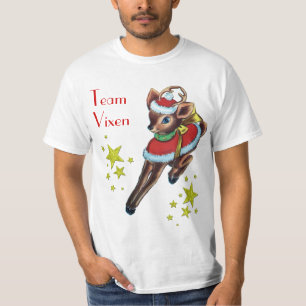 vintage christmas team vixen reindeer tshirt