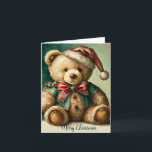 Vintage Christmas Teddy bear Card<br><div class="desc">Vintage Christmas Teddy bear</div>