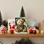 Vintage Christmas Teddy bear Card<br><div class="desc">Vintage Christmas Teddy bear</div>
