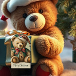 Vintage Christmas Teddy bear Gift Tags<br><div class="desc">Vintage Christmas Teddy bear</div>