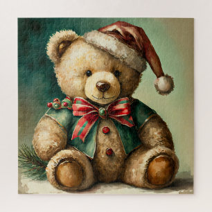 Vintage Christmas Teddy bear Jigsaw Puzzle